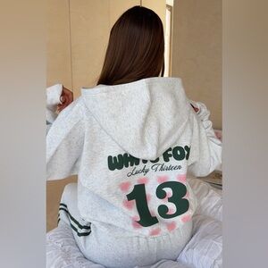 White Fox Gray Hoodie